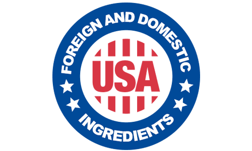 Manufactured in the USA with foreign and domestic ingredients